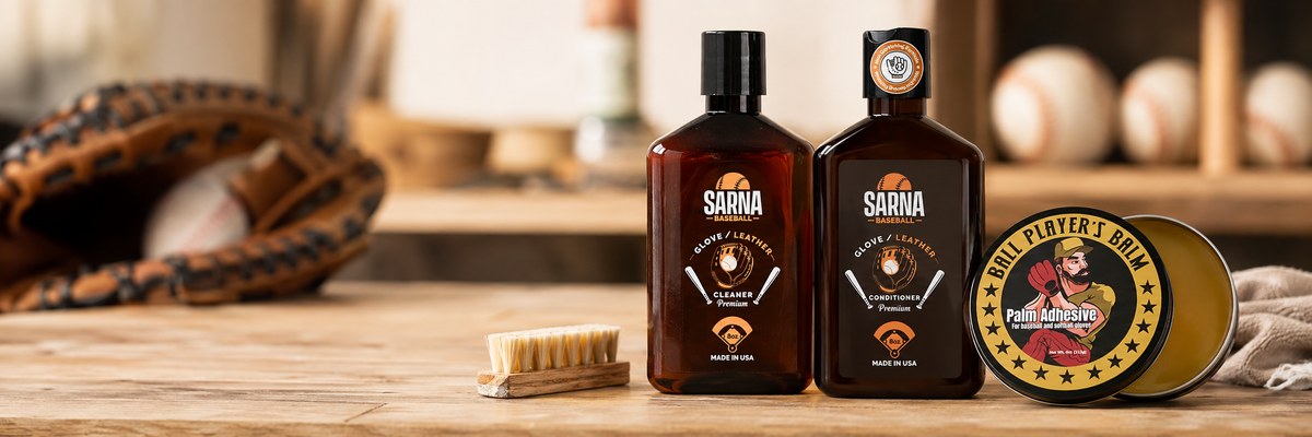 Baseball glove care products including cleaners and leather conditioners
