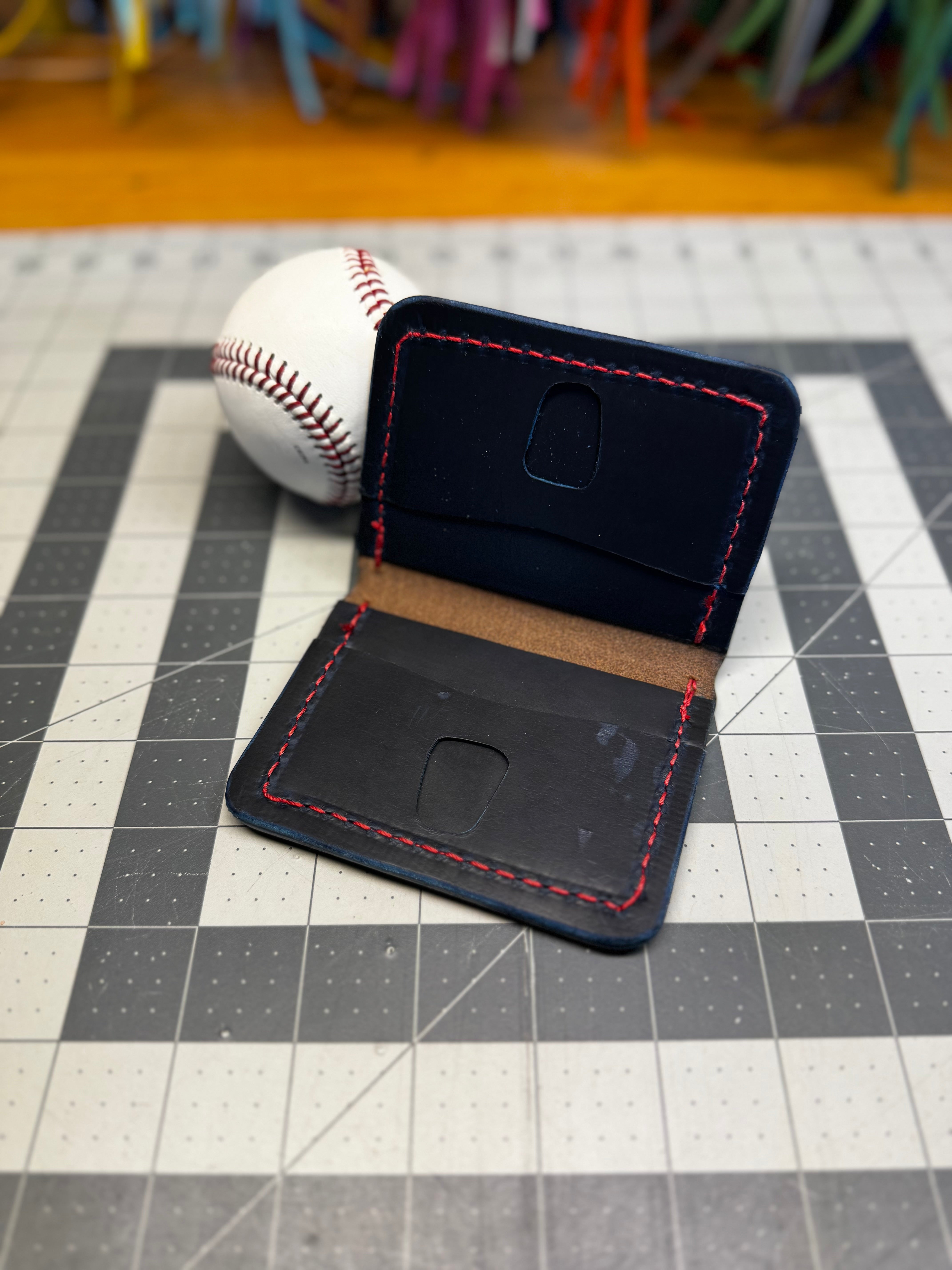 Handmade Rawlings Baseball Wallet Teal Blue