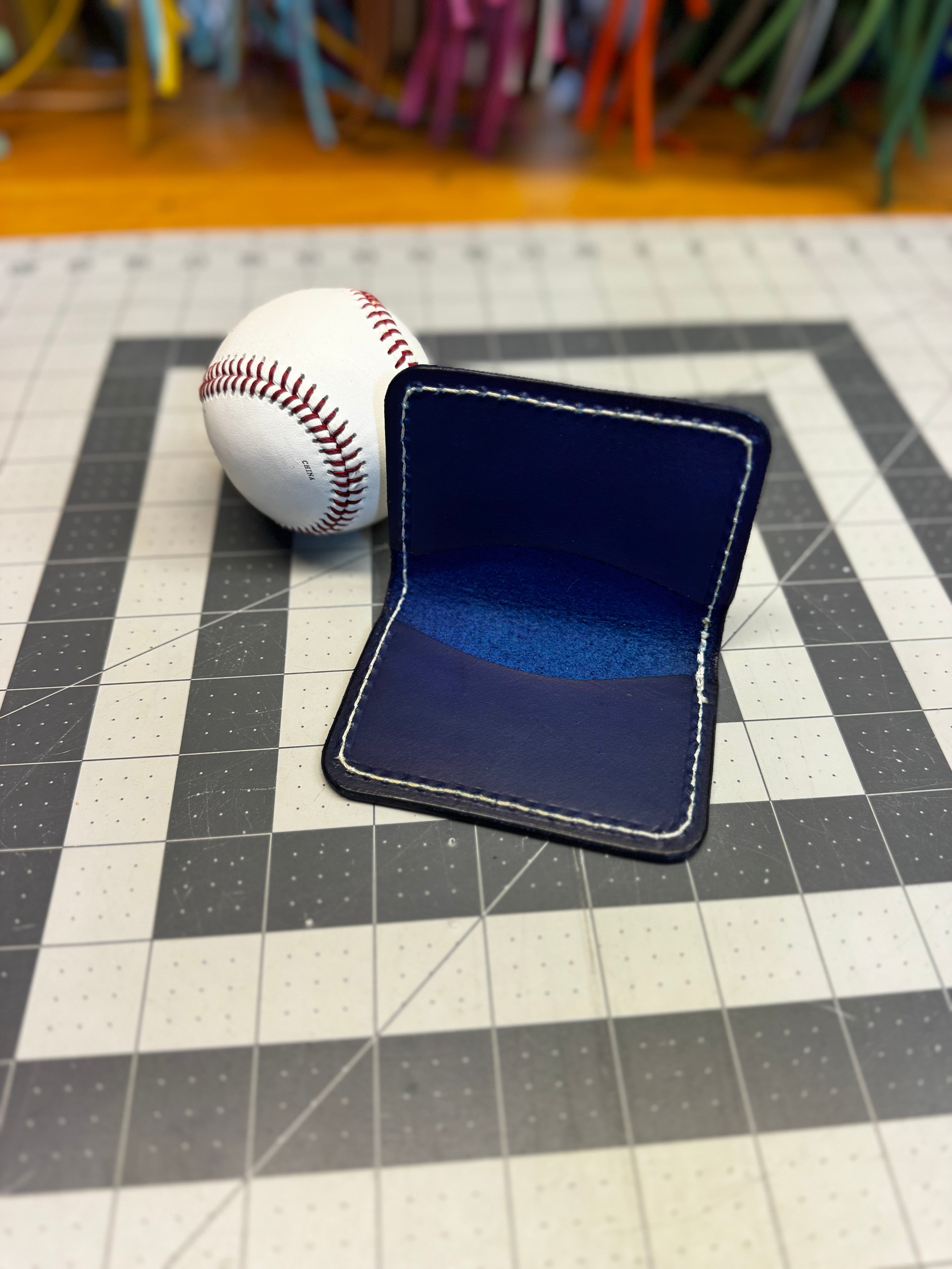 Handmade Rawlings Baseball Wallet Blue