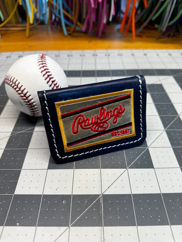 Handmade Rawlings Baseball Wallet Blue