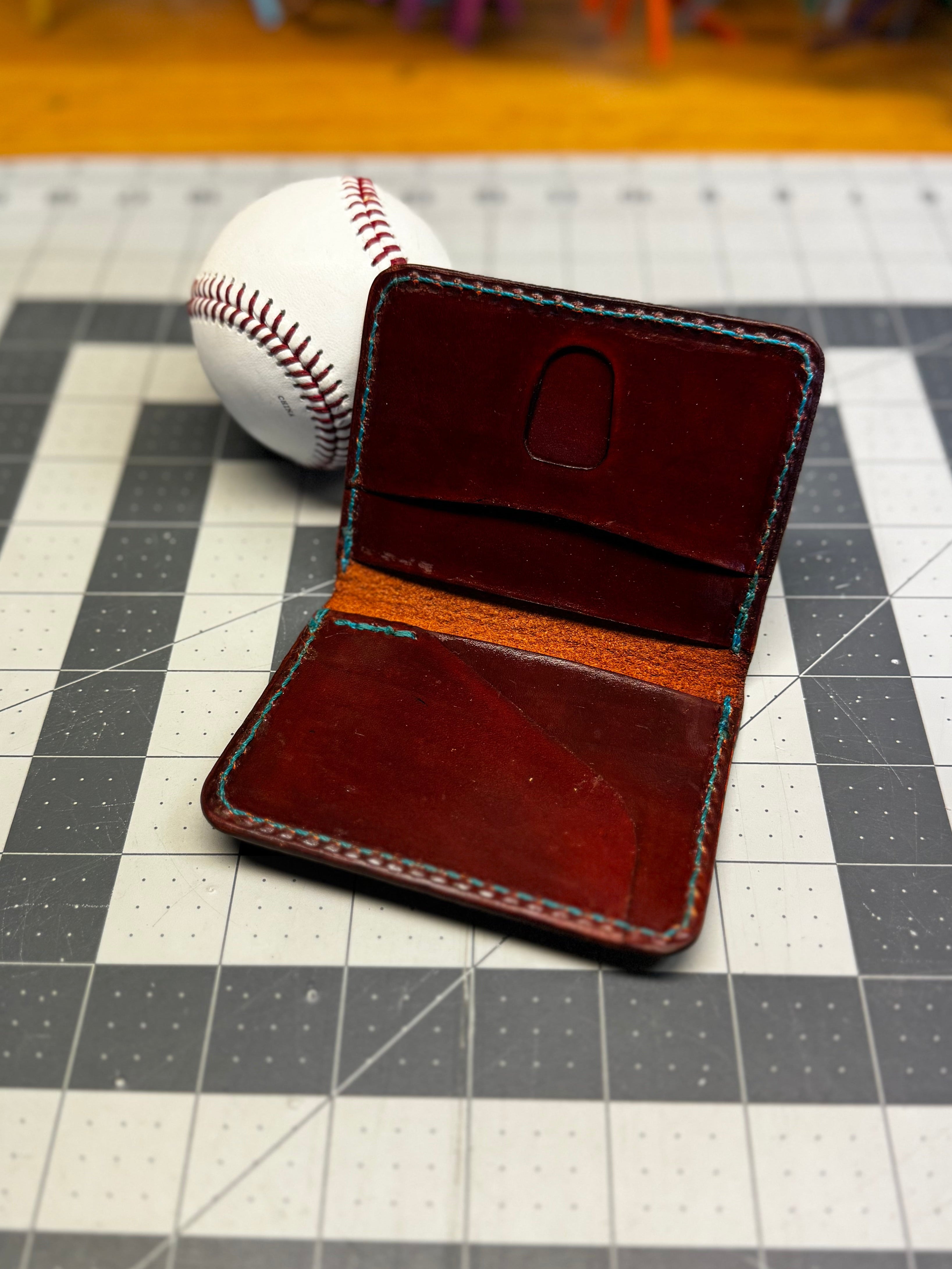 Handmade Rawlings Baseball Wallet Brown