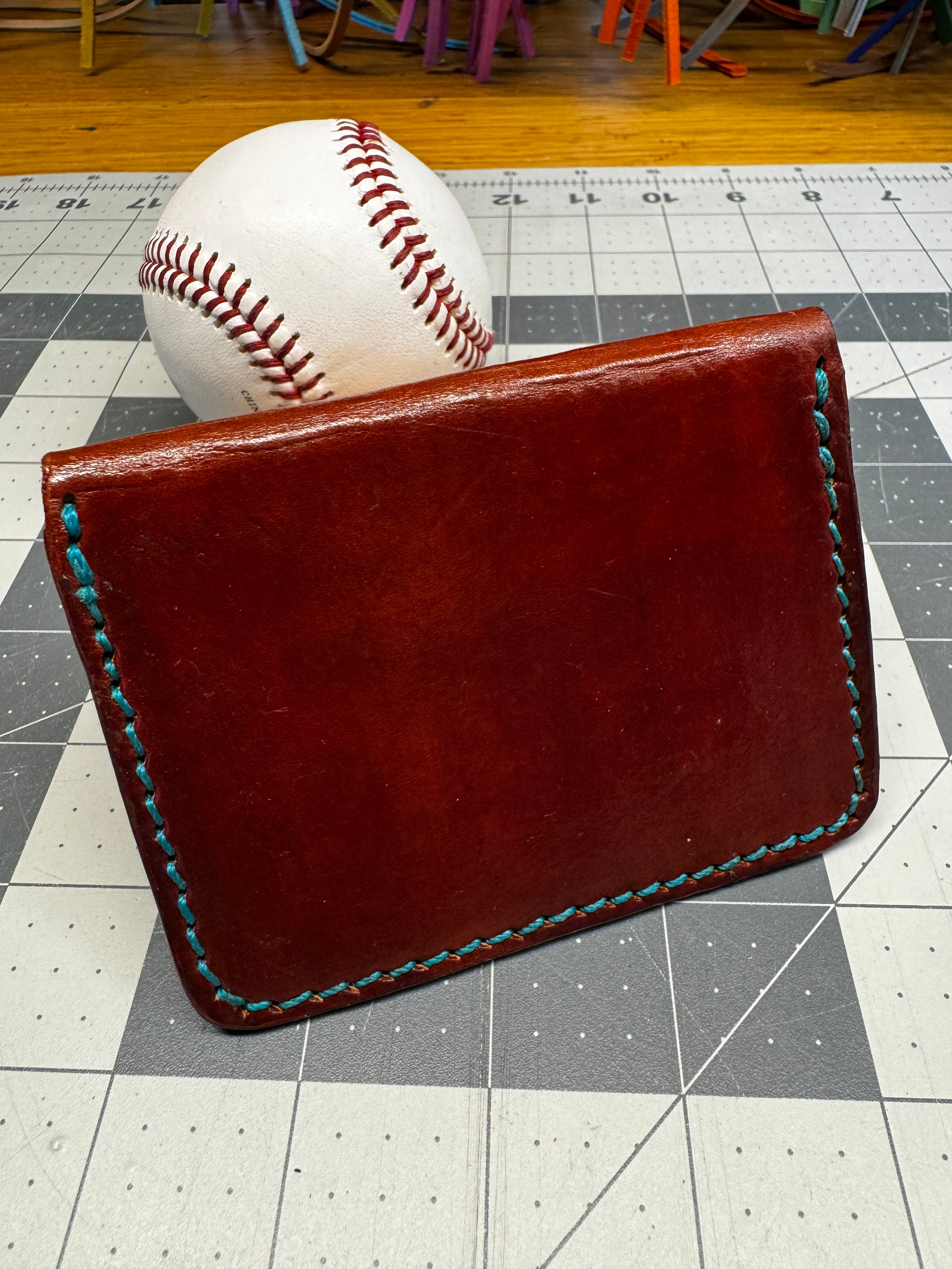 Handmade Rawlings Baseball Wallet Brown