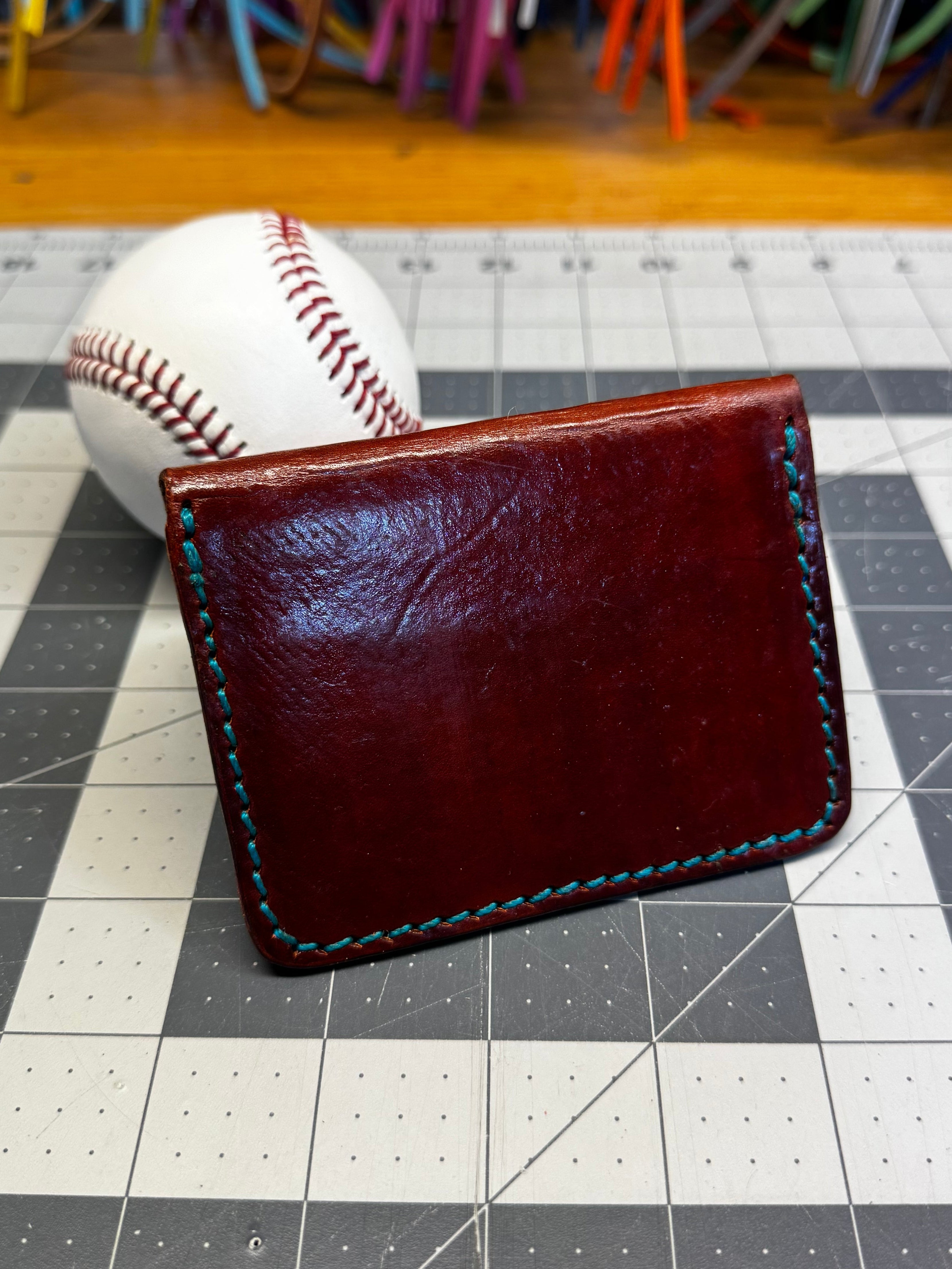 Handmade Rawlings Baseball Wallet Brown