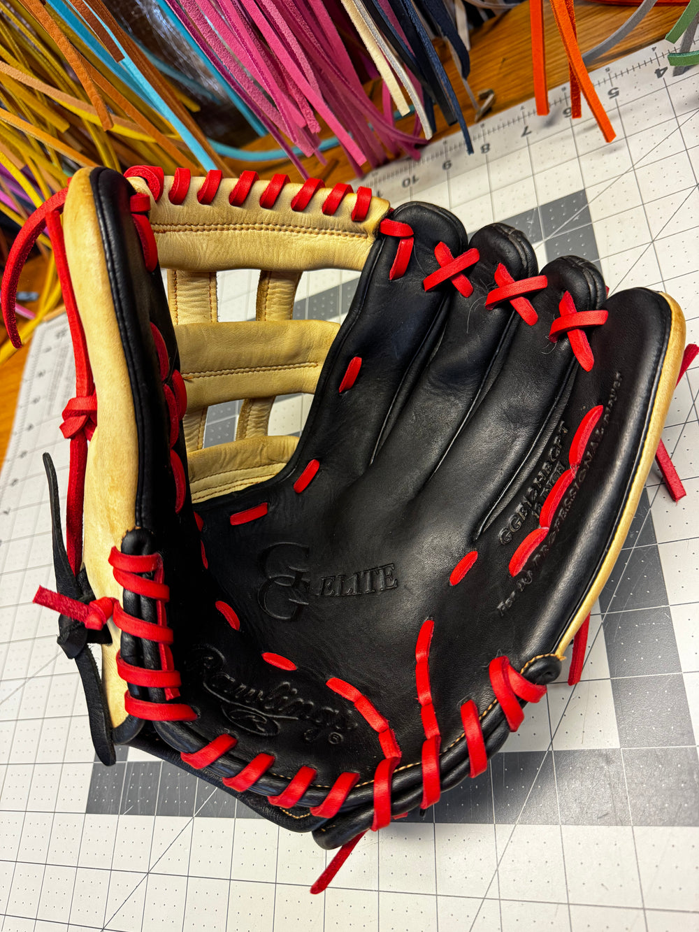 
            Rawlings Gold Glove Elite after Clean, Condition & Relace
          