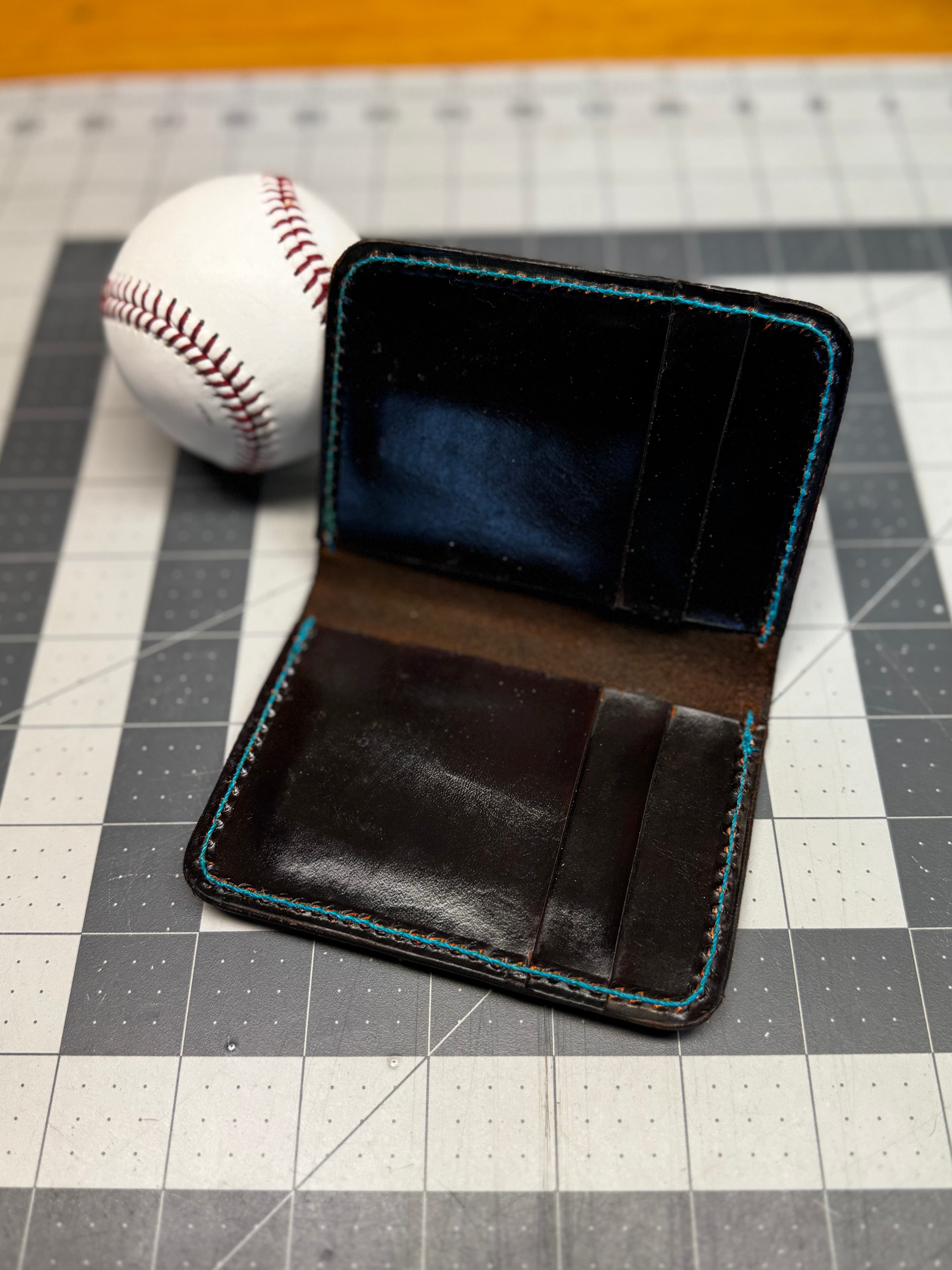 Handmade Rawlings Baseball Wallet Dark Brown