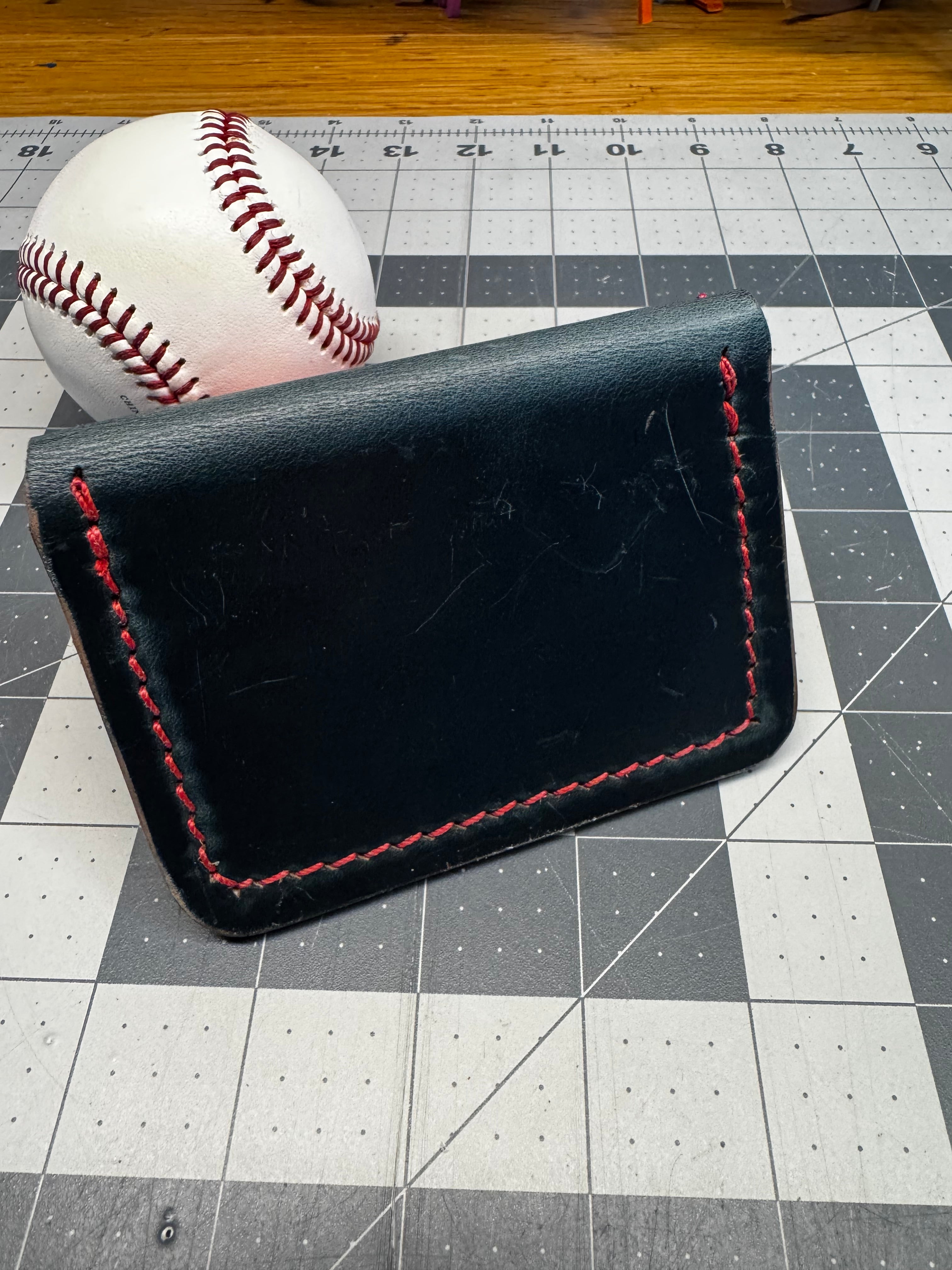 Handmade Rawlings Baseball Wallet Teal Blue
