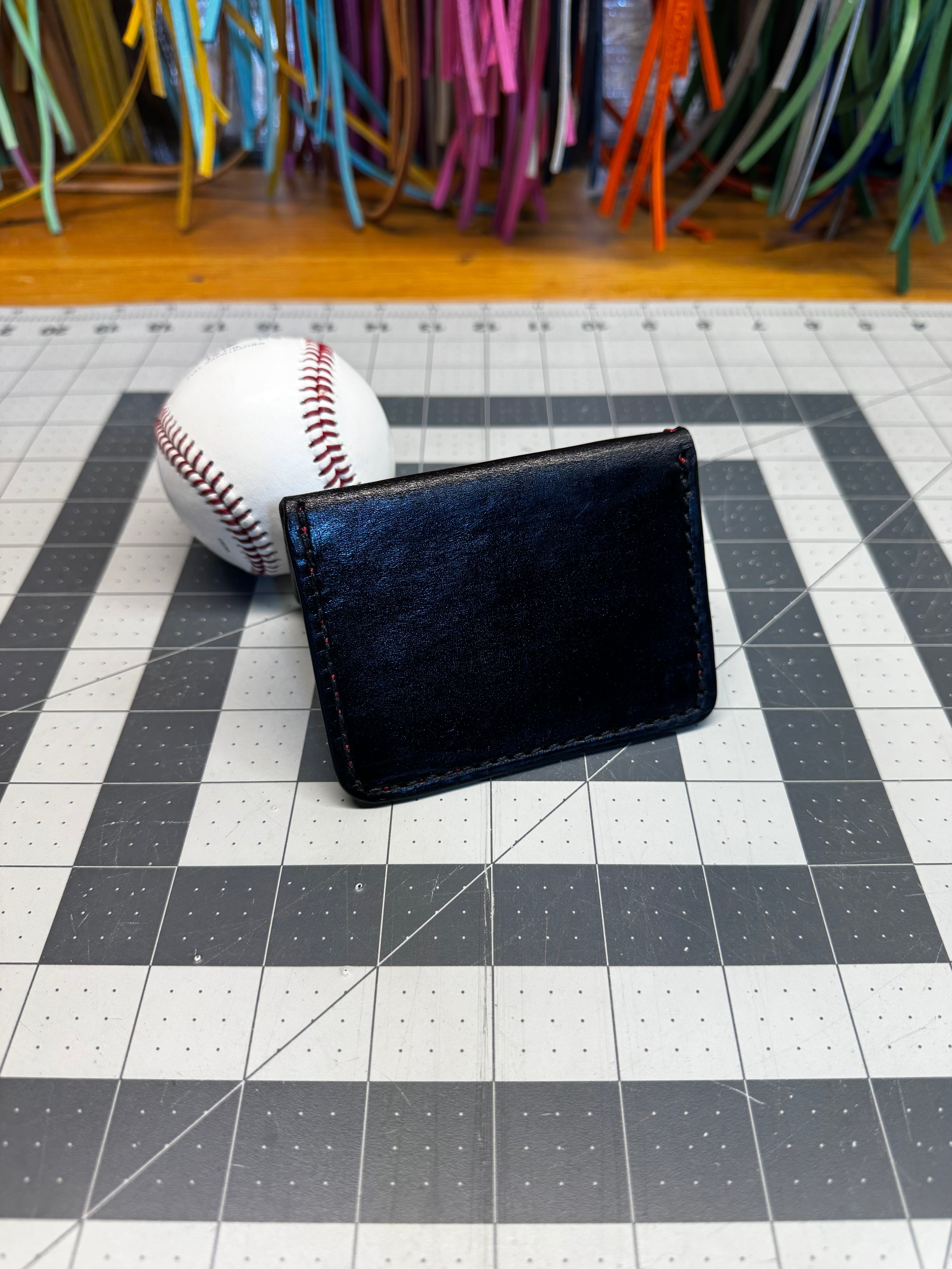 Handmade Rawlings Baseball Wallet Black