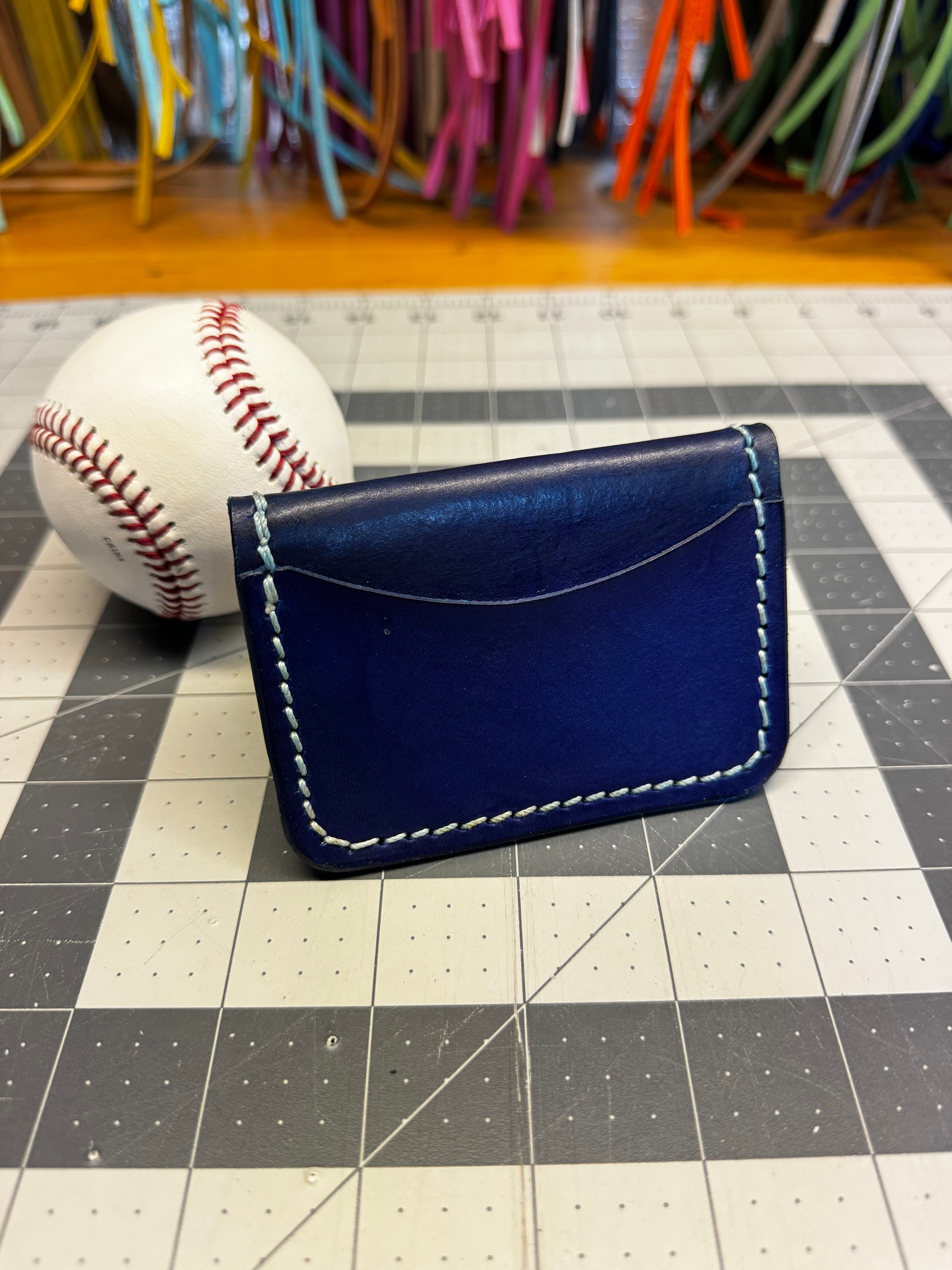 Handmade Rawlings Baseball Wallet Blue