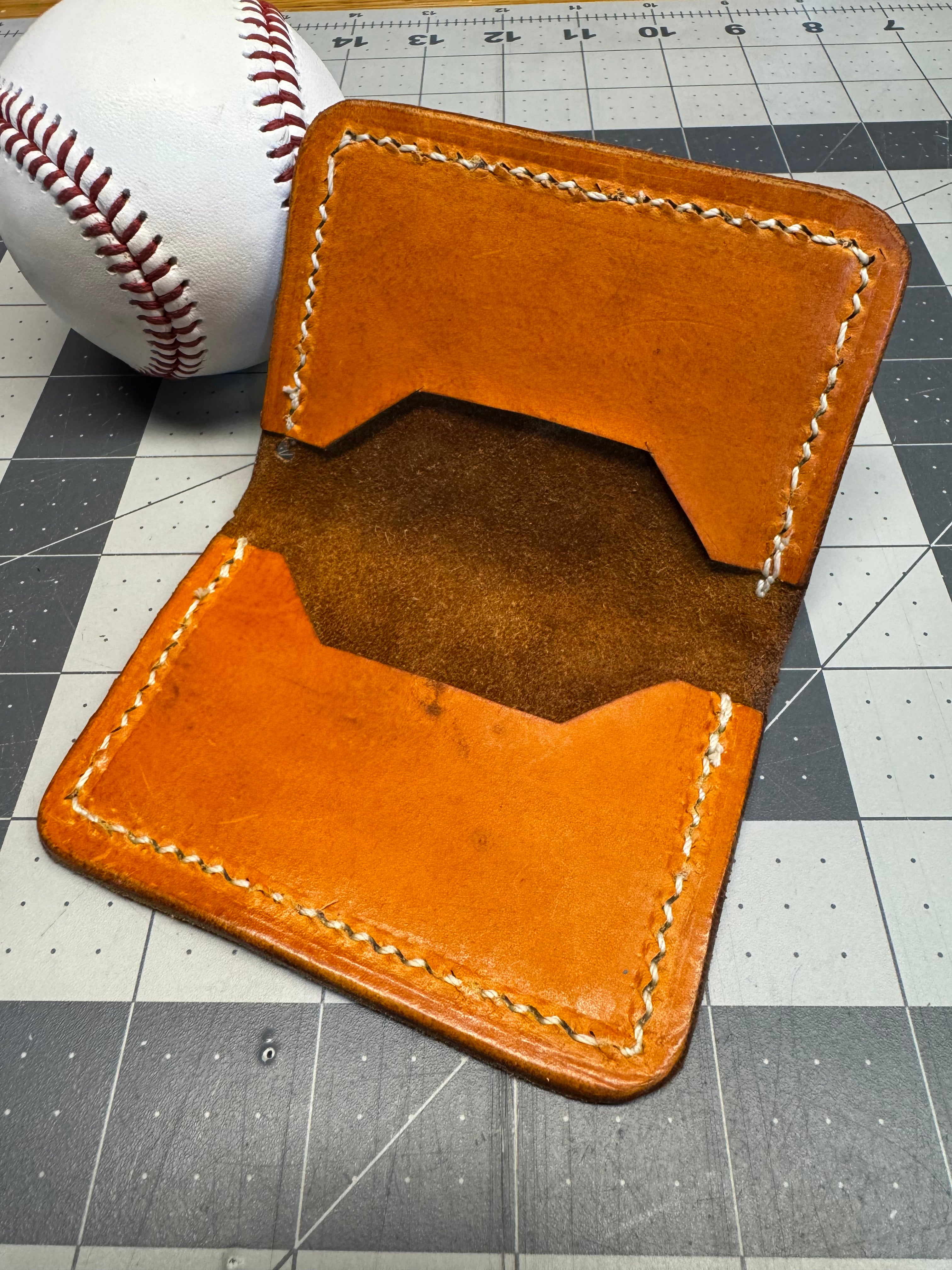 Handmade Rawlings Ozzie Smith Baseball Glove Wallet 2 Pocket