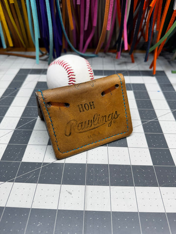 Handmade Rawlings Heart of the Hide baseball glove leather wallet