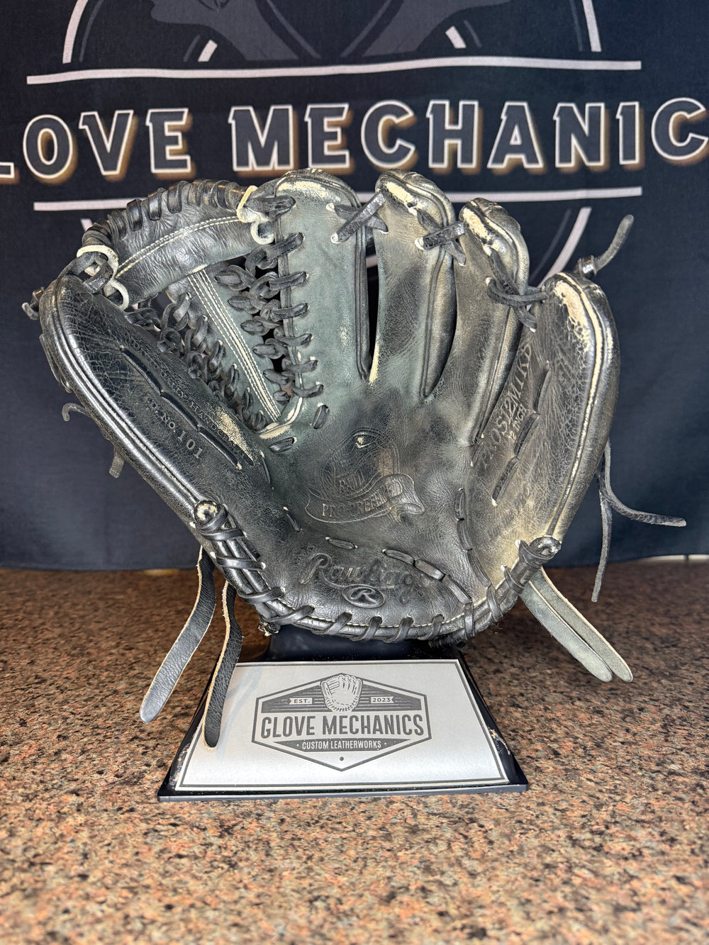 
            Rawlings Pro Preferred before Clean, Condition & Relace
          