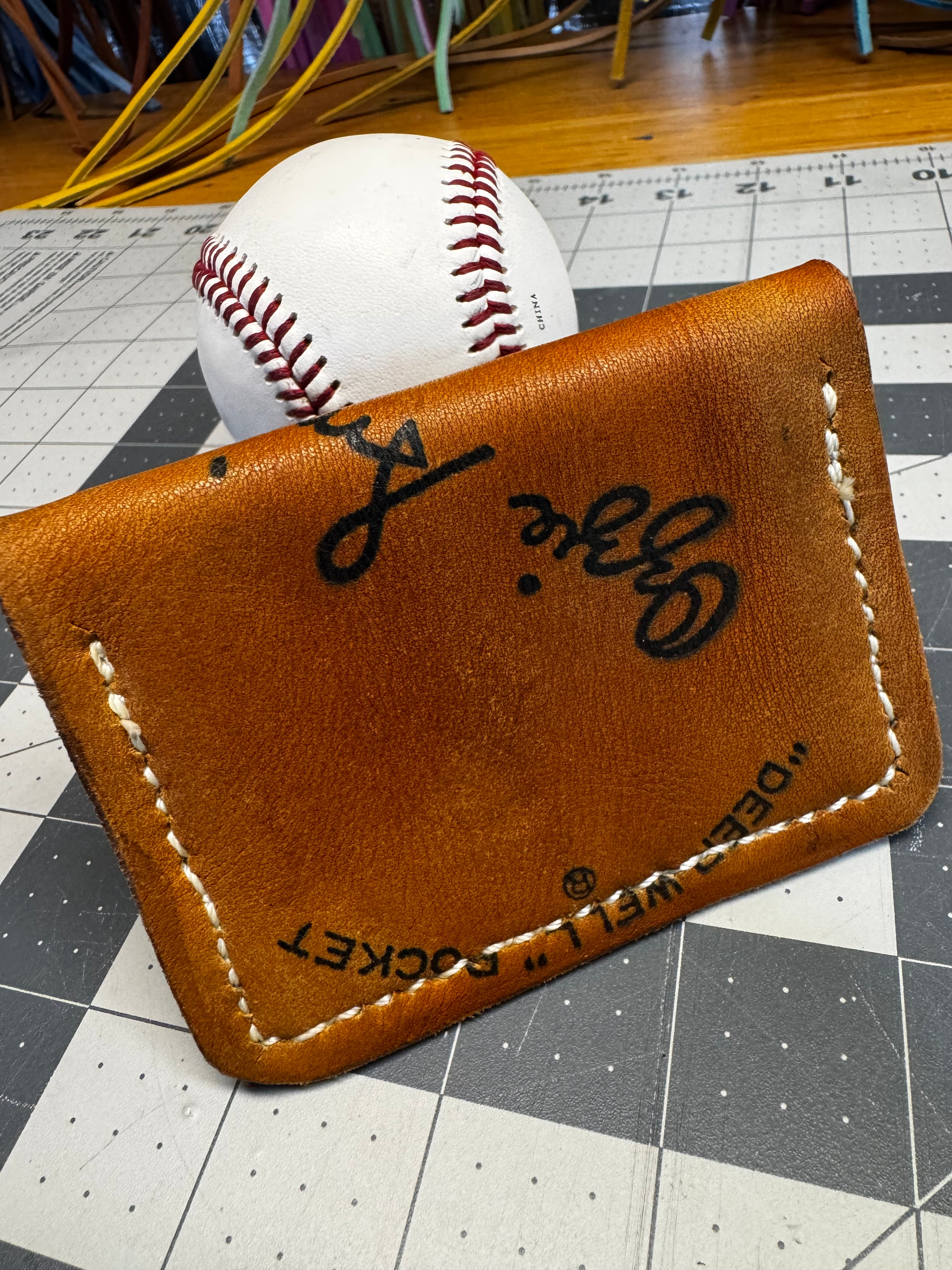 Handmade Rawlings Ozzie Smith Baseball Glove Wallet 2 Pocket
