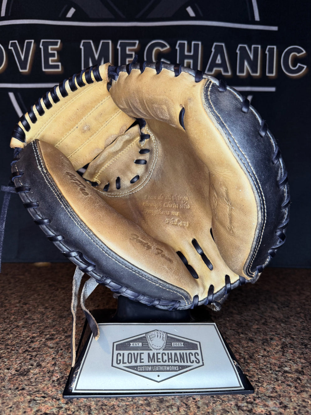 
            44 Pro Custom Catchers Mitt after Clean, Condition & Relace
          