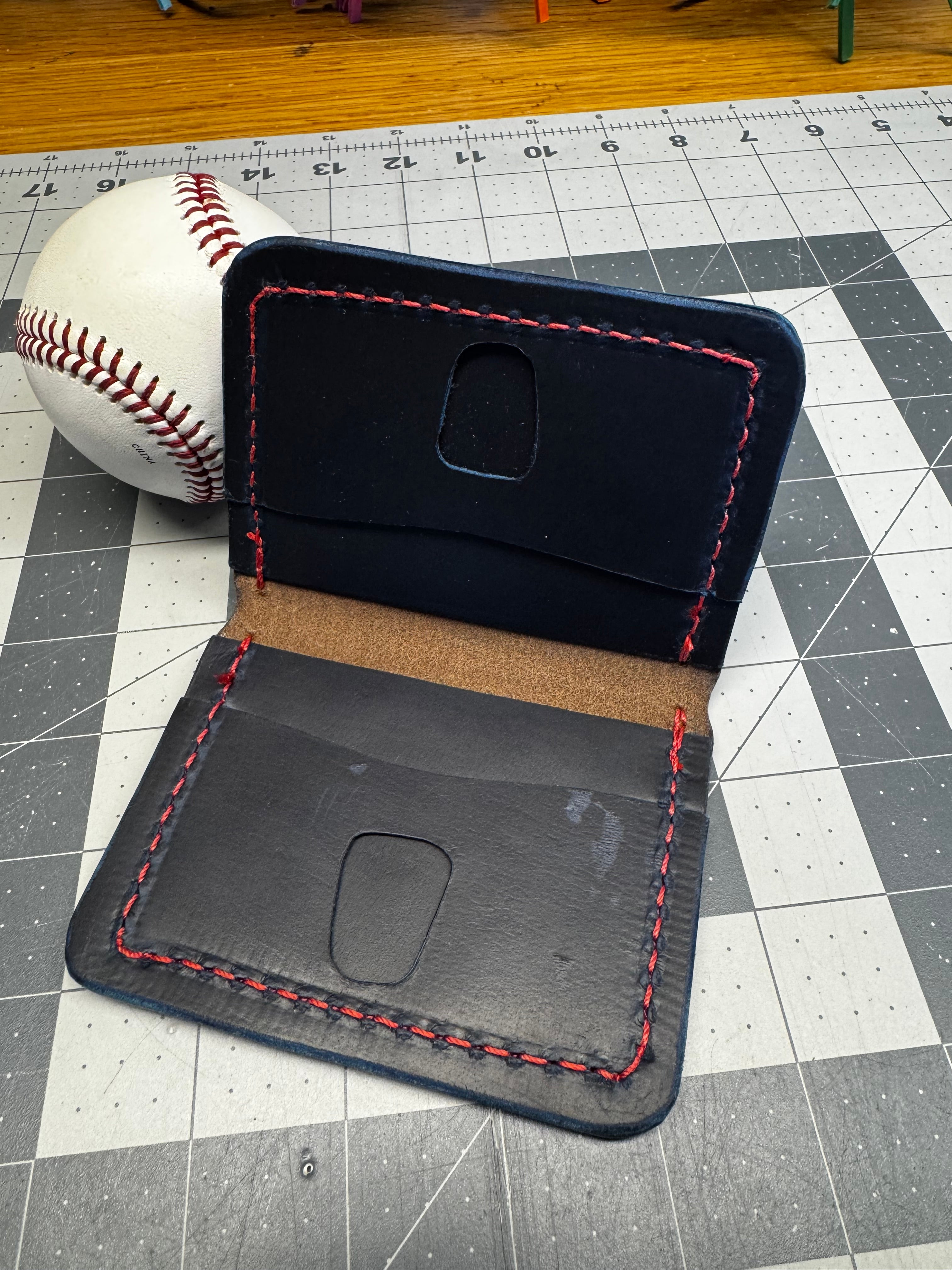 Handmade Rawlings Baseball Wallet Teal Blue