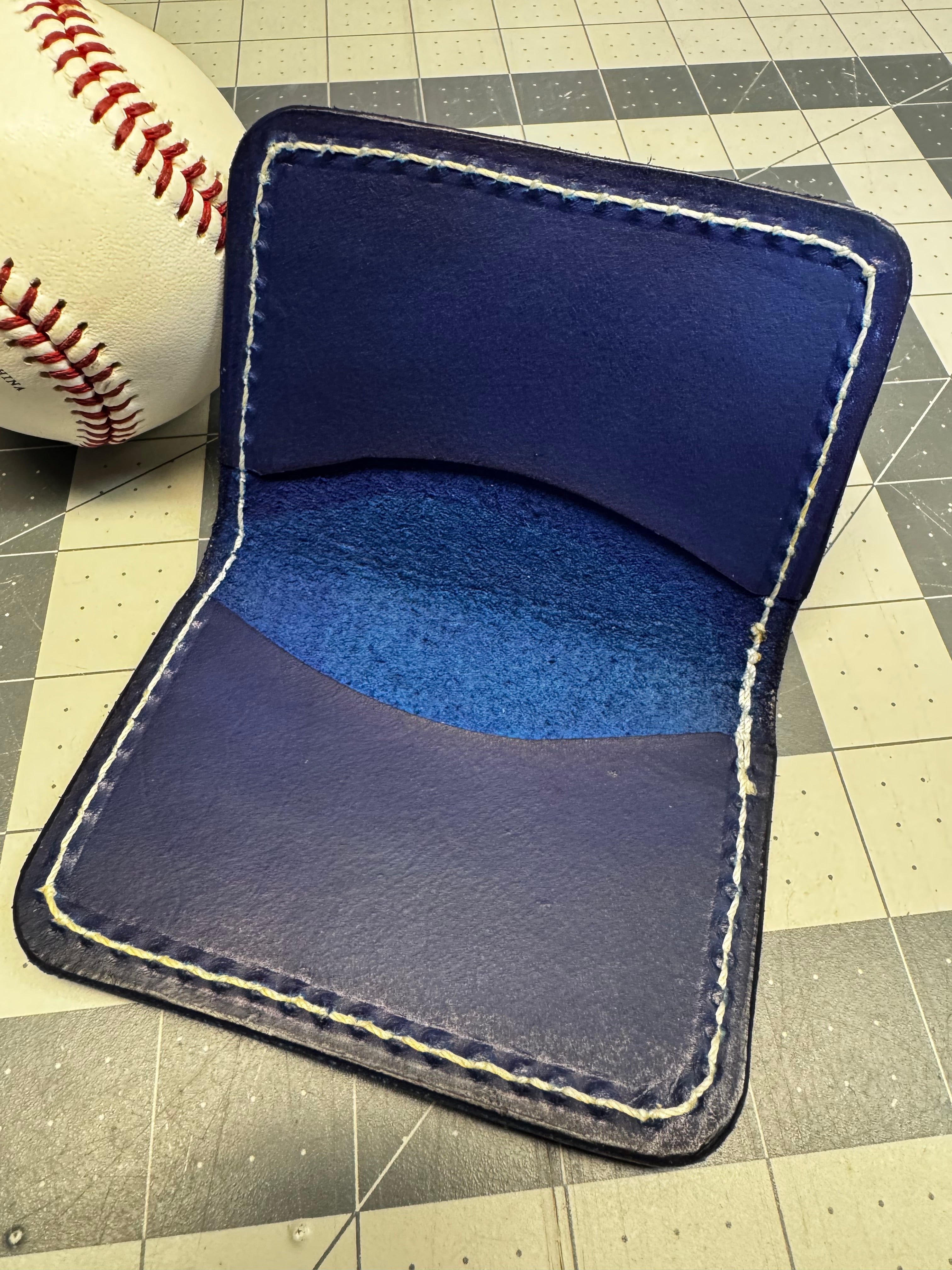 Handmade Rawlings Baseball Wallet Blue