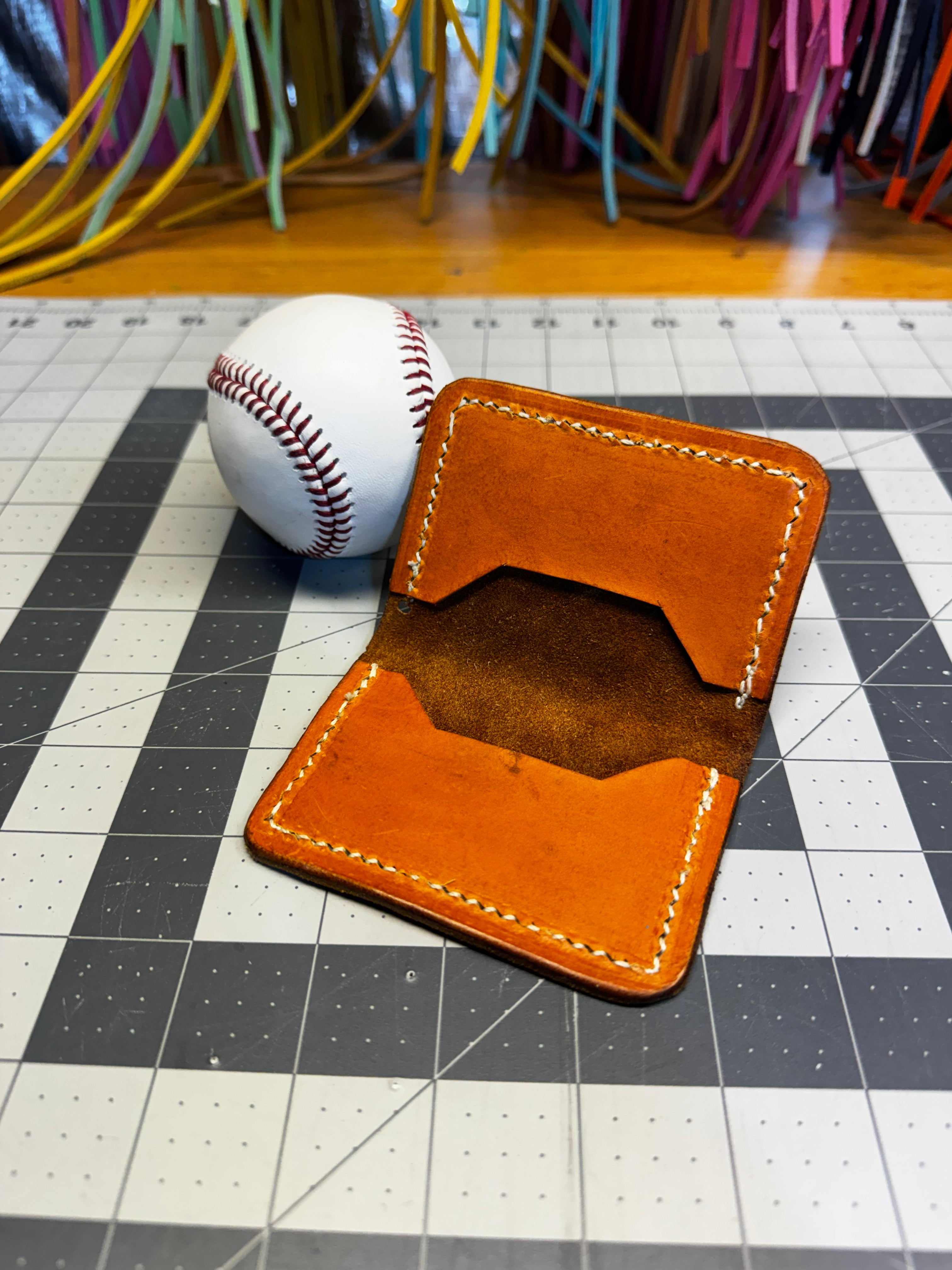 Handmade Rawlings Ozzie Smith Baseball Glove Wallet 2 Pocket