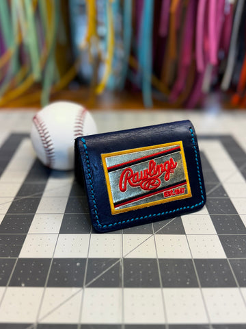Handmade Rawlings Baseball Wallet Blue
