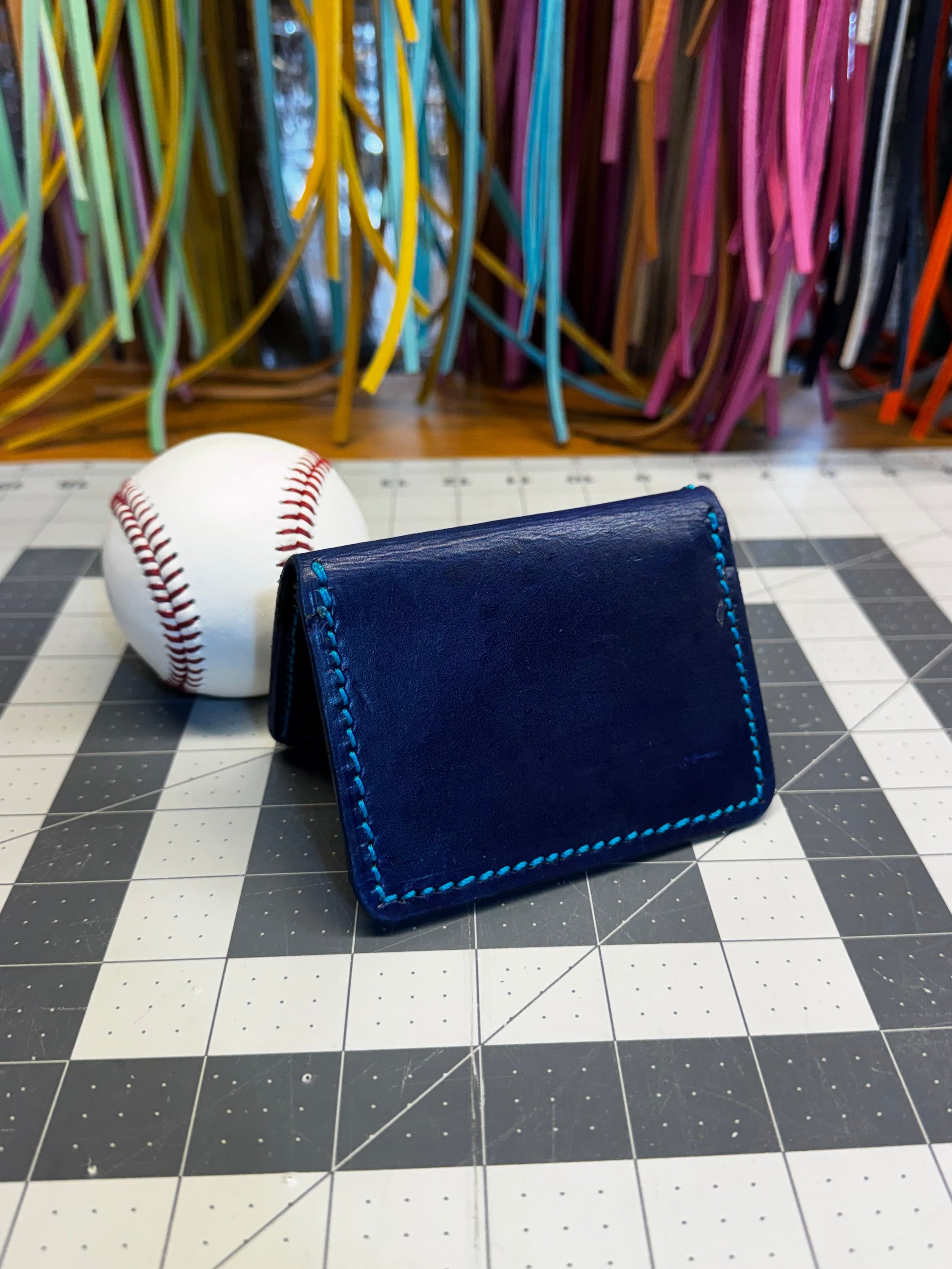 Handmade Rawlings Baseball Wallet Blue