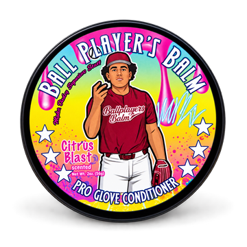 Ball Player's Balm Citrus Blast scented baseball glove conditioner 2 oz