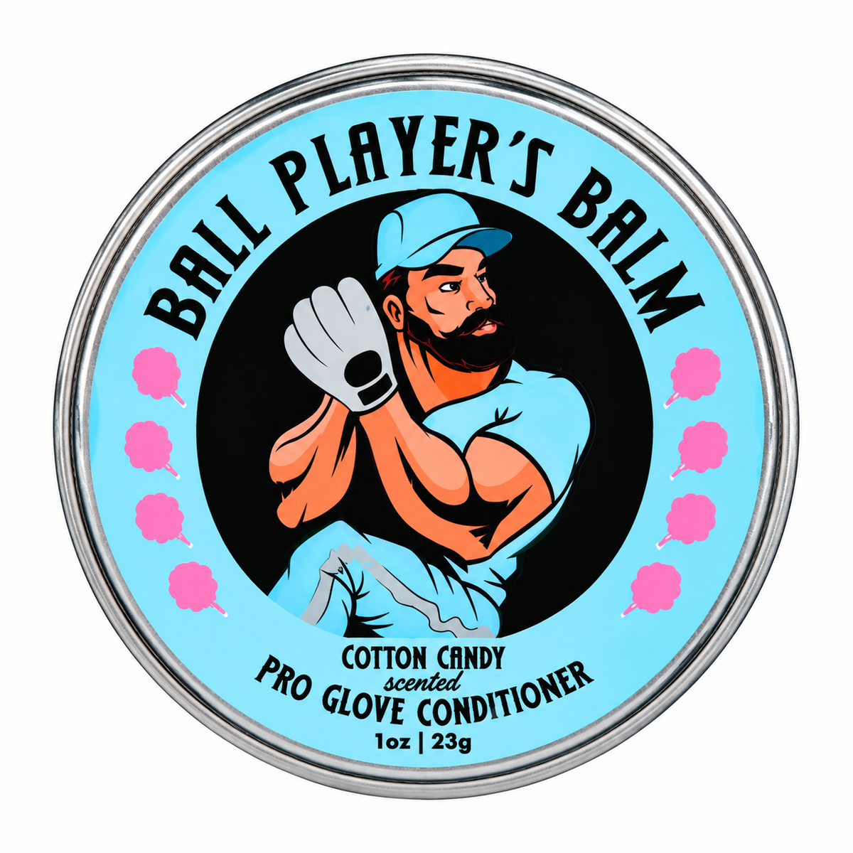 Ball Player's Balm Cotton Candy scented baseball glove conditioner 1 oz