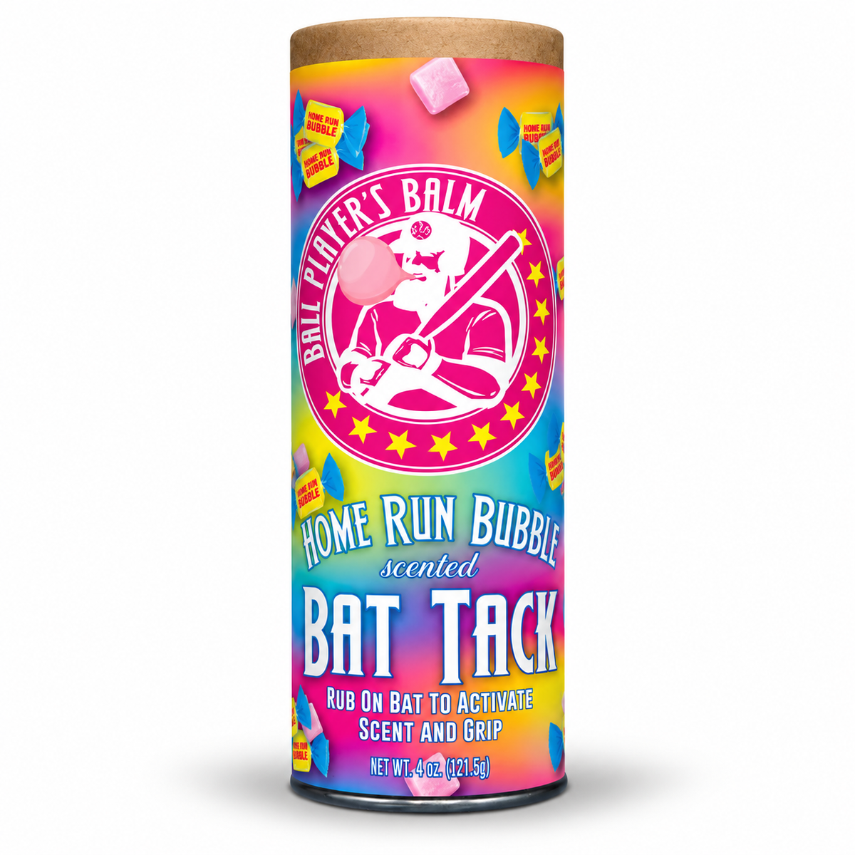 Ball Player's Balm Home Run Bubble scented baseball bat tack