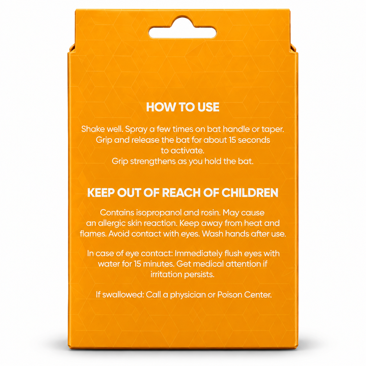 Ball Player's Balm More Better Grip Spray directions and safety information