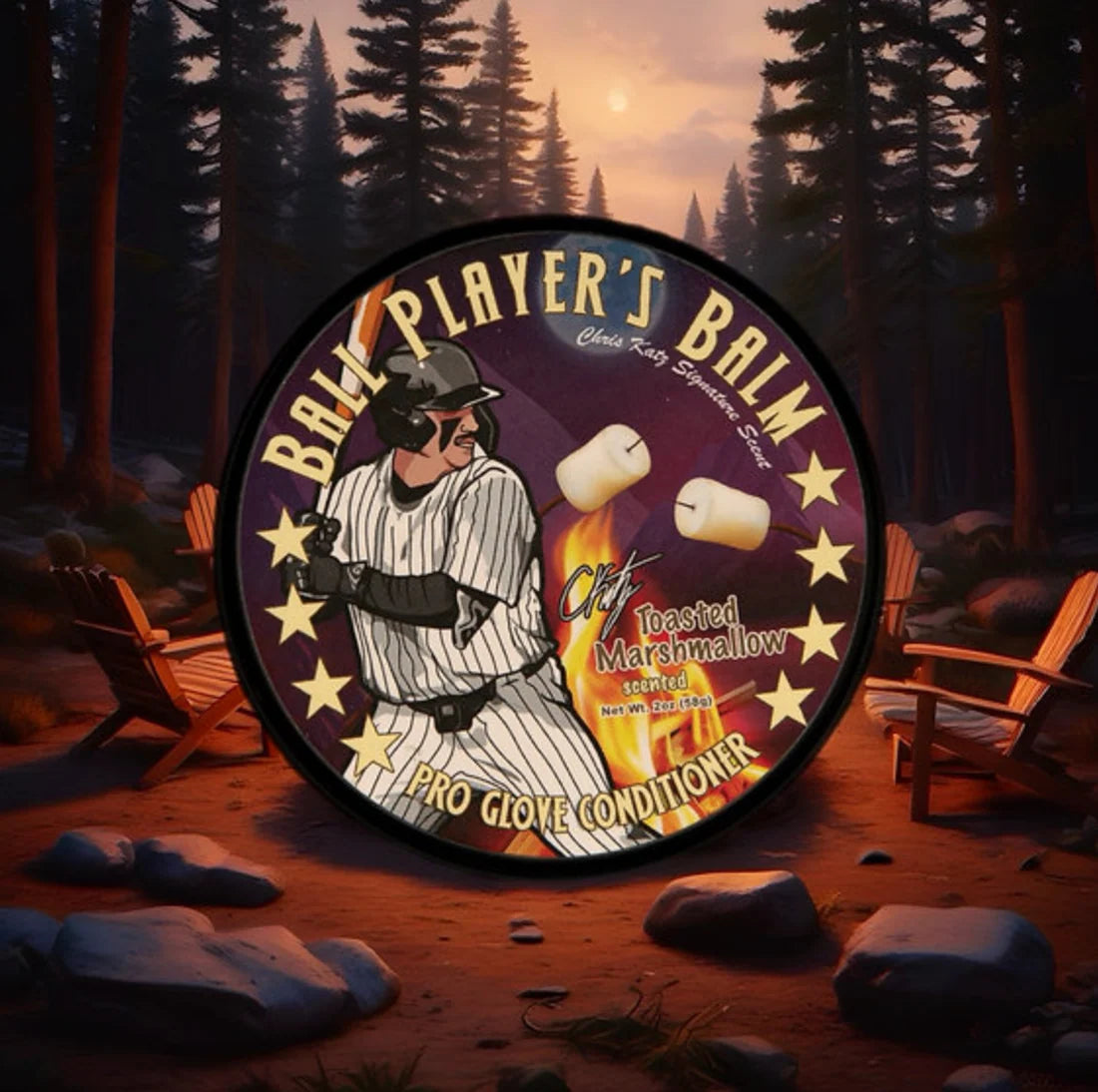 Ball Player's Balm Roasted Marshmallow glove conditioner product view 2 oz